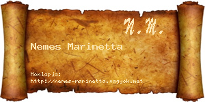 Nemes Marinetta névjegykártya